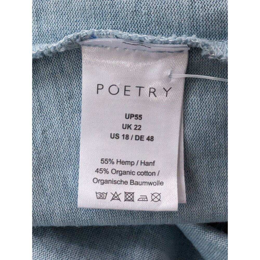 New Poetry Plus Size 18 Maxi Dress Ocean Blue Short Sleeves Pockets Hemp Cotton - Picture 11 of 11